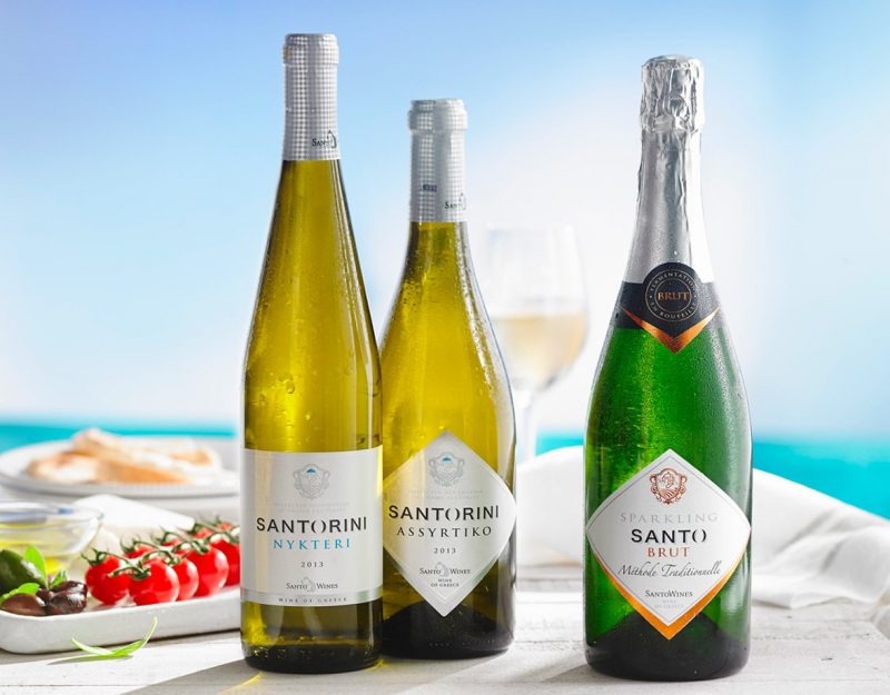 SANTORINI wine packaging – Design d’étiquette de vin